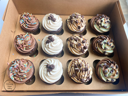 Assorted Dozen Cupcakes - Chocolate Cake Box