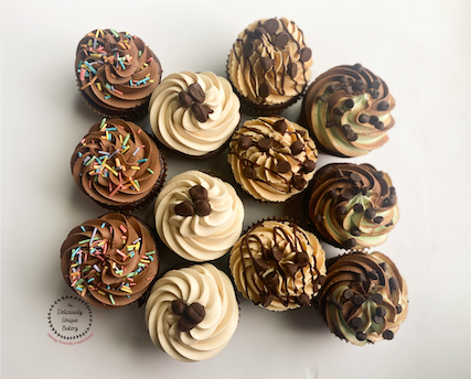 Assorted Dozen Cupcakes - Chocolate Cake Box