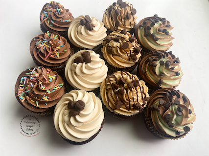 Assorted Dozen Cupcakes - Chocolate Cake Box