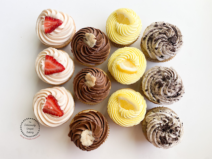 Assorted Dozen Cupcakes - White Cake Box