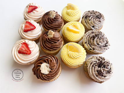Assorted Dozen Cupcakes - White Cake Box