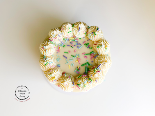 White Chocolate Confetti Cake