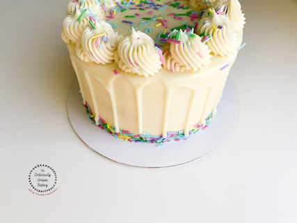 White Chocolate Confetti Cake