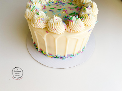White Chocolate Confetti Cake